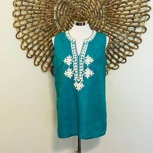 Charter Club Linen Turquoise Tunic
